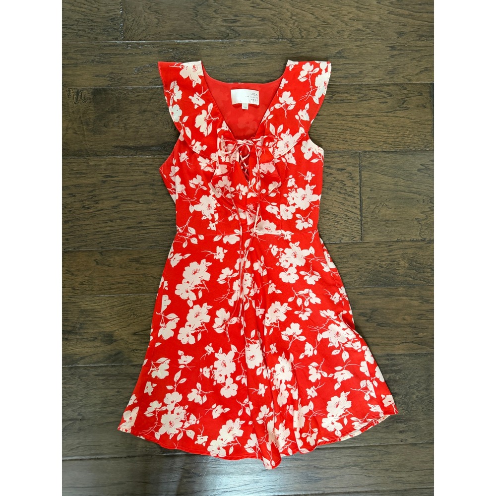 J.O.A. Los Angeles Orange Floral Dress Size Small Tomato Girl